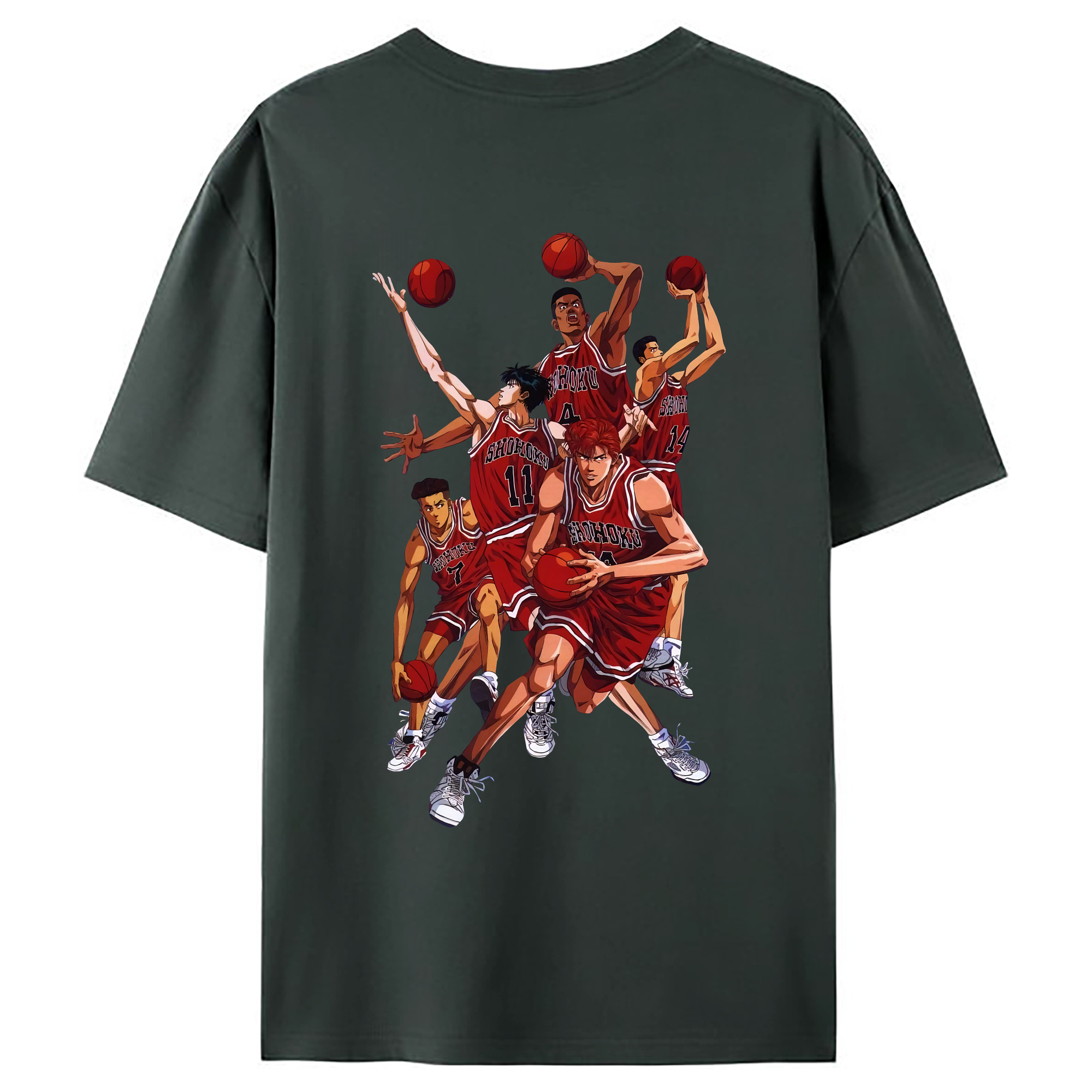 （画像用） SLAM DUNK／スラムダンク 綿100％ メンズ半袖Tシャツ（バックプリント） 通気性